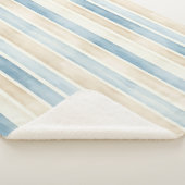Beach Blue Cream Stripes Sherpa Deken (3/4)