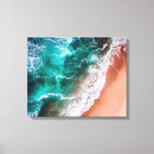 Beach Blue-oceanische golfkust Canvas Afdruk (Voorkant)