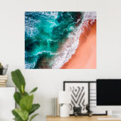 Beach Blue-oceanische golfkust Poster (Thuiskantoor)
