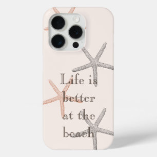 Beach Blue Peach Starfish iPhone 15 Pro Case
