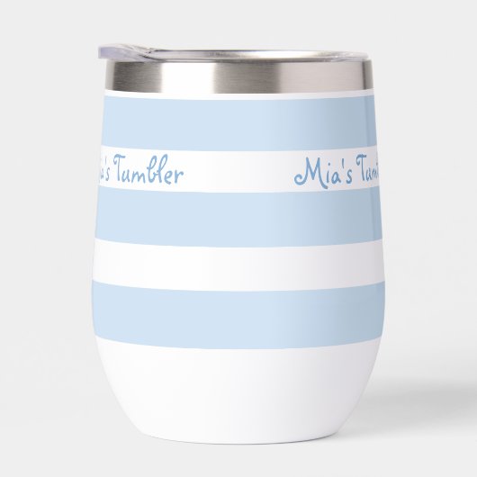 Beach Blue Strp PERSONALIZED Insulated Tumbler Cup (Droite)