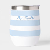 Beach Blue Strp PERSONALIZED Insulated Tumbler Cup (Gauche)