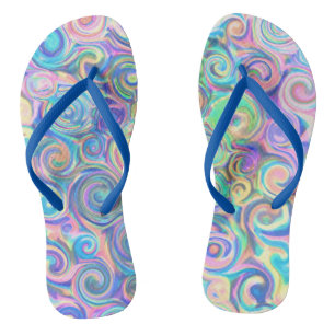 Beach Blue Swirl-ontwerp Teenslippers