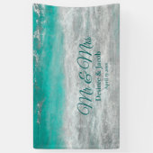 Beach Blue Tropical Ocean Wedding Spandoek (Verticaal)