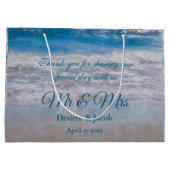 Beach Blue Tropical Wedding Coastal Ocean Waves Groot Cadeauzakje (Achterkant)
