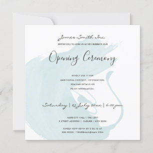 BEACH BLUE WATERVERF BRUSHSTROKE OPENING CEREMONY KAART
