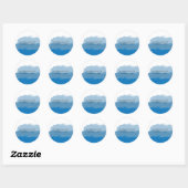 Beach Blue Waterverf Wedding Ronde Sticker (Vel)