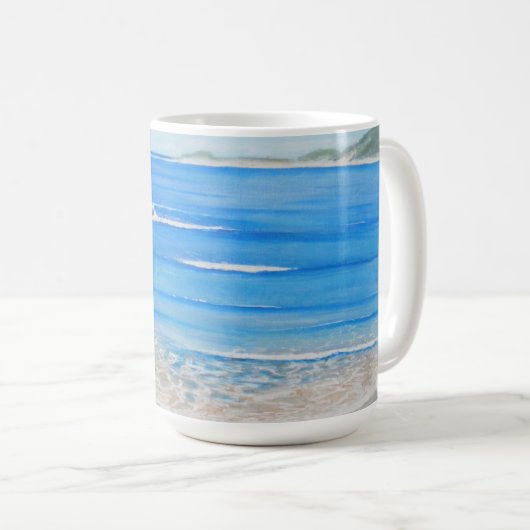 Beach Blue Waves Australische acryl schilderij Koffiemok (Voorkant rechts)