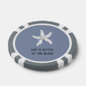 Beach Blue White Starfish Quote Poker Chips (Enkel)