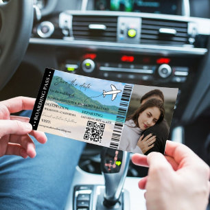 Beach Boarding pass bruiloft opslaan van de datum  Kaart