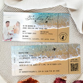 Beach Boarding Pass Wedding Destination QR code In Kaart