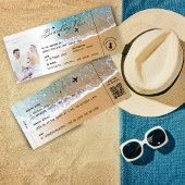Beach Boarding Pass Wedding Destination QR code In Kaart