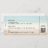 Beach Boarding Pass Wedding Invitation with QR Cod (Dos)