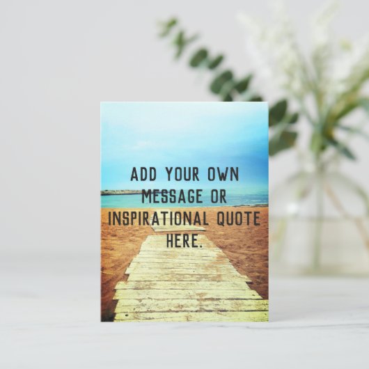Beach Boardwalk - Voeg uw eigen bericht of quote t Briefkaart (Staand voorkant)