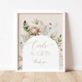 Beach bohemian pampas graskaarten en geschenken poster