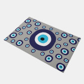 Beach Boho Mediterraans Blauw Evil Eye Print Deurmat (Schuin)