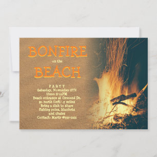 Beach Bonfire Party Feest Kaart
