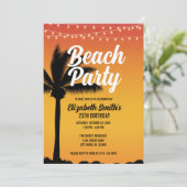 Beach Bonfire Thema Uitnodiging voor verjaardagsfe (Staand voorkant)