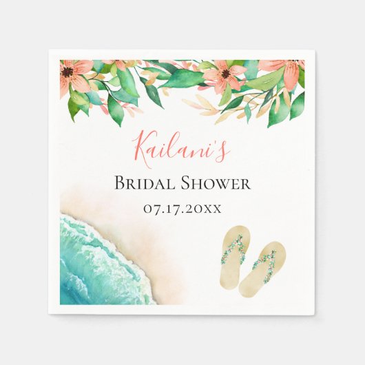Beach Botanical gepersonaliseerd Servet (Voorkant)