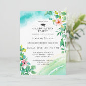 Beach Botanical Graduparty Invitation (Staand voorkant)