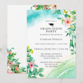 Beach Botanical Graduparty Invitation (Voorkant / Achterkant)