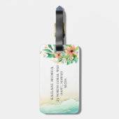 Beach Botanische Teenslippers Monogram Bagagelabel (Achterkant verticaal)
