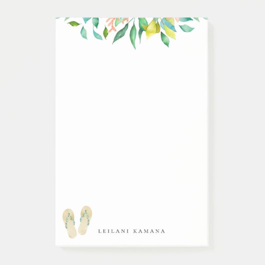 Beach Botanische Teenslippers Post-it® Notes (Voorkant)