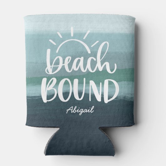 Beach Bound Custom Blue Abstract Seascape Blikjeskoeler (Achterkant)