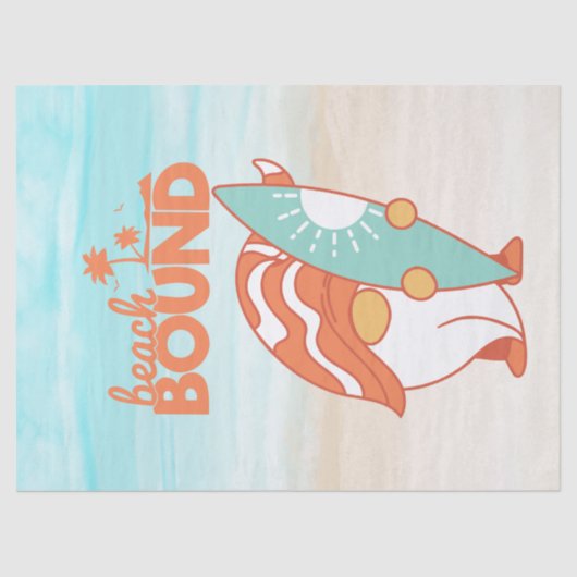 Beach Bound Gnome Decoupage Tissuepapier (Voorkant)