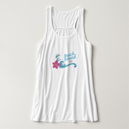 Beach Bound Women's Flowy Racerback Tanktop (Design voorkant)