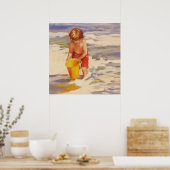 Beach Boy Child in oceaangolven Poster (Keuken)