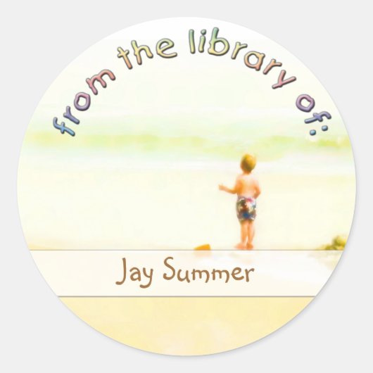 Beach Boy Library Bord Ronde Sticker (Voorkant)