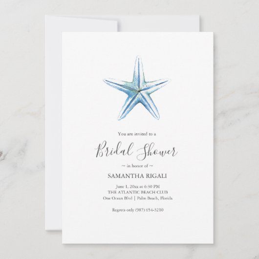 Beach Bridal Shower Invitations (Devant)