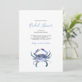 Beach Bridal Shower Invitations Watercolor Crab (Debout devant)