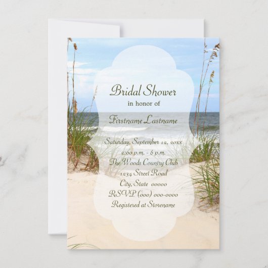 Beach Bridal Shower-uitnodigingen Kaart (Voorkant)