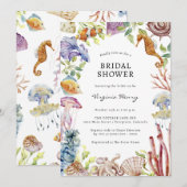 Beach Bridal Shower-uitnodigingen Kaart (Voorkant / Achterkant)