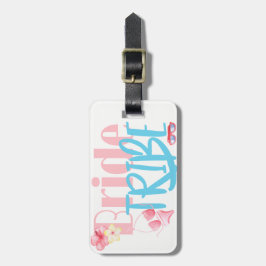 Beach Bride - Bride Tribe Bikini en schelpen Bagagelabel