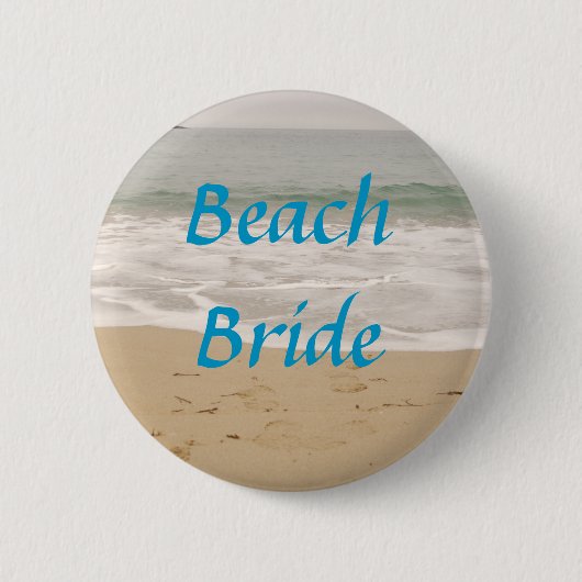 Beach Bride Button:  Versie Ocean Tide Ronde Button 5,7 Cm (Voorkant)