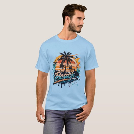 “Beach” Bright Splash  T-shirt (Voorkant volledig)