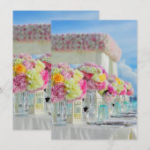 Beach, bruiloft, ontvangst, tabelinstelling, Cente (Voorkant / Achterkant)