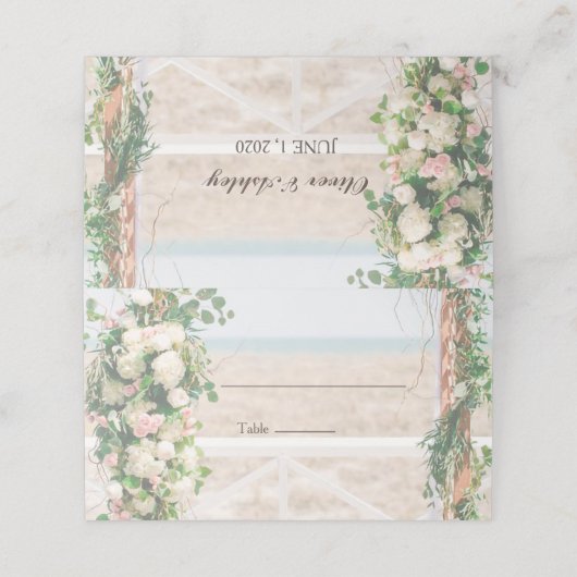 Beach bruiloft plaats/Kaarten escorte (Buitenkant ongevouwen)