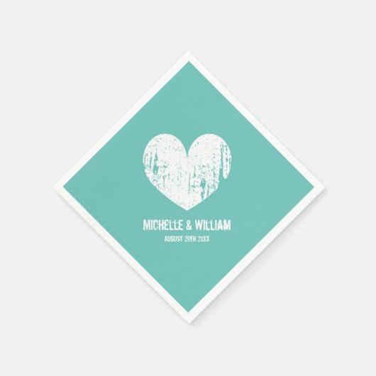 Beach bruiloft servetten | rustige turquoise en wi (Hoek)