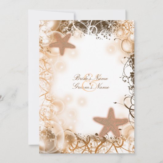Beach bruiloft thema ~ elegante receptie kaart (Voorkant)