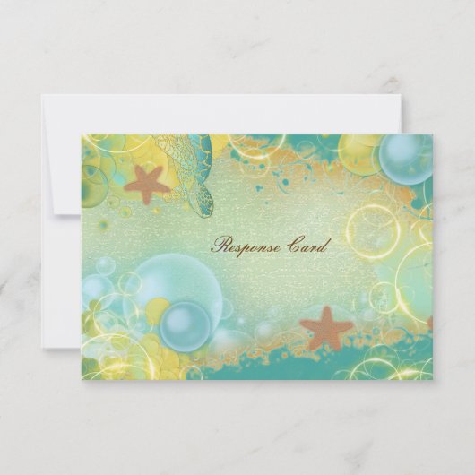 Beach bruiloft thema ~ Response rsvp card (Voorkant)
