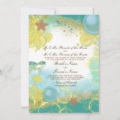 Beach bruiloft thema ~ schildpadden en zeester 5 x kaart (Achterkant)