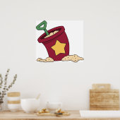 Beach Bucket and Shovel Poster (Keuken)