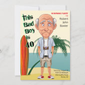 Beach Bum 40th Mannen Birthday Bad Boy Fun Kaart (Voorkant)