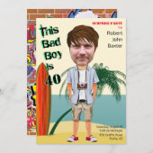 Beach Bum 40th 🌊😎 Mannen Verjaardag Bad Boy Fun Kaart (Voorkant / Achterkant)