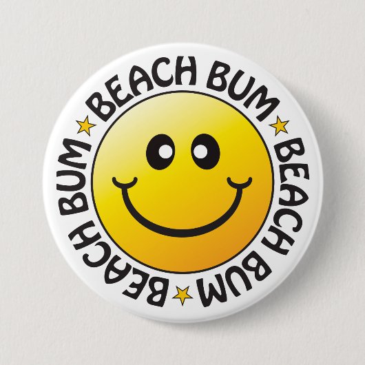 Beach Bum Badge Ronde Button 7,6 Cm (Voorkant)