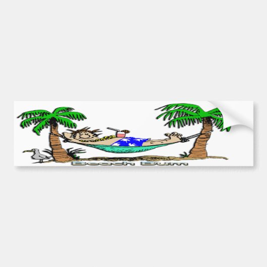 Beach Bum Bumpersticker (Voorkant)
